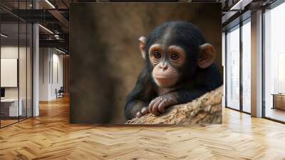 Baby chimpanzee. Wall mural