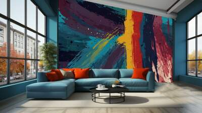 Creative illustration with brush strokes in an artistic background. Wall mural