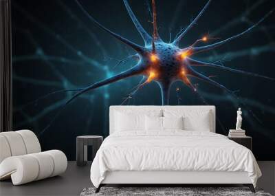 Digital illustration of a neuron. Wall mural