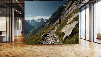 Hiking and climbing at Großglockner. Wall mural