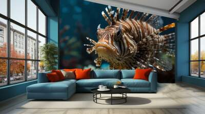 Lionfish in an aquarium tank. Wall mural