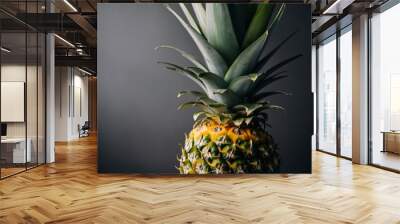 Solo ripe pineapple in a minimalist style, ideal for tropical-themed designs. Wall mural