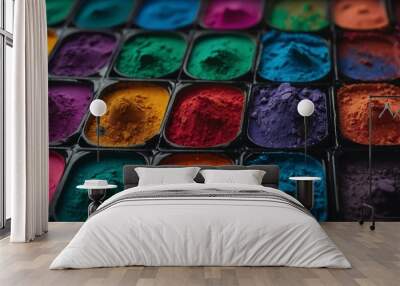 Vibrant colors inspiring an eyeshadow palette for creativity Wall mural