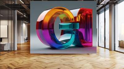 Vibrant D Letter 'G' with a Spectrum of Colors on a Transparent Background. Wall mural