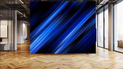 Abstract blue and black are light pattern with the gradient is the with metal texture floor wall soft tech diagonal background black dark clean modern. Wall mural