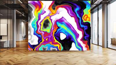 Abstract colorful wavy groovy psychedelic background Wall mural