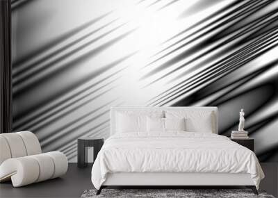 Blurred transparent gradient background. Elegant black wavy line on Transparent png overlay background Wall mural