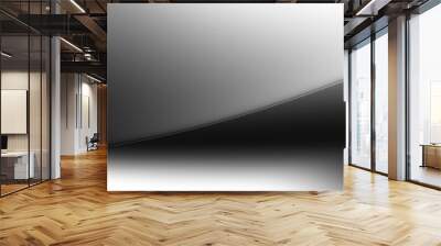 Blurred transparent gradient background. Elegant black wavy line on Transparent png overlay background Wall mural