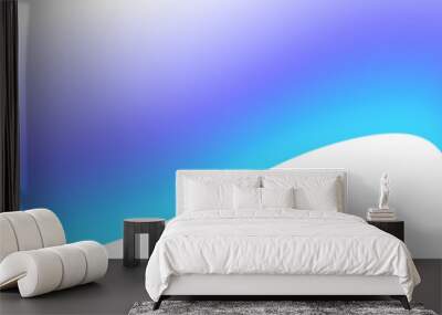 Blurred transparent gradient background. Elegant blue wavy line on Transparent png overlay background Wall mural