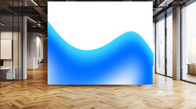 Blurred transparent gradient background. Elegant blue wavy line on Transparent png overlay background Wall mural