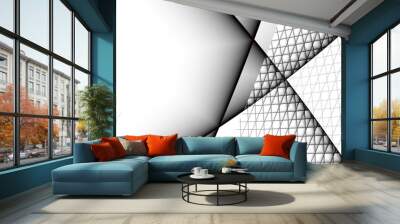 Dark composition with black geometric lines, abstract background Wall mural