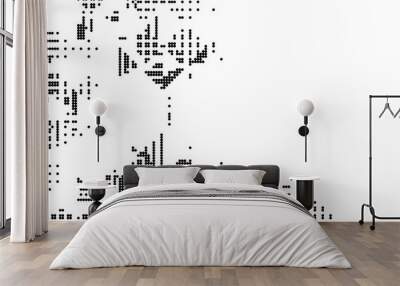 Modern abstract transparent background texture with layers of black and gray transparent material in triangle diamond and squares shapes in Wall mural