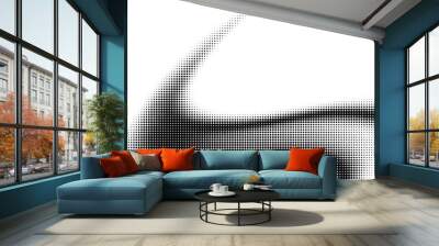 Monochrome gradient halftone dots background. Overlay png illustration. Abstract grunge dots on transparent background Wall mural