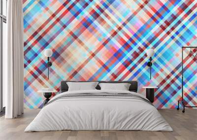 Seamless background. Geometric abstract pattern in low poly pixel art style. Plaid background. Wall mural