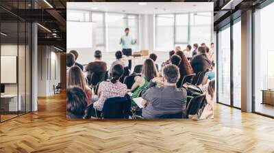 Speaker giving presentation on business conference lecture. Wall mural