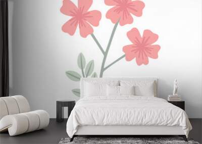 A simple field plant. A flower of a simplified minimalist shape. Childish vector illustration. Wall mural