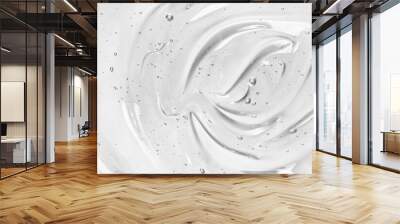 Face serum or gel texture. Clear skincare cream with bubbles background. Transparent cosmetic gel product strokes closeup Wall mural