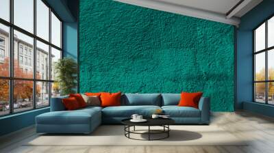 Teal grunge cement wall texture background Wall mural