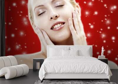 Christmas concept. Perfect face and skin Wall mural