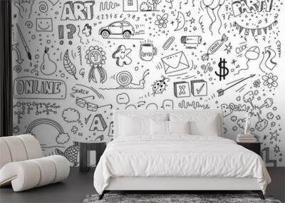 Various artistic hand drawn vector doodles Wall mural