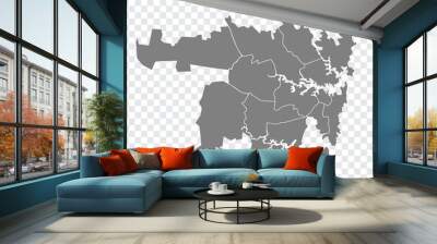 High Quality map of  Sydney is a city  of  Australia, with borders of the regions. Map of  Sydney for your web site design, app, UI. EPS10. Wall mural