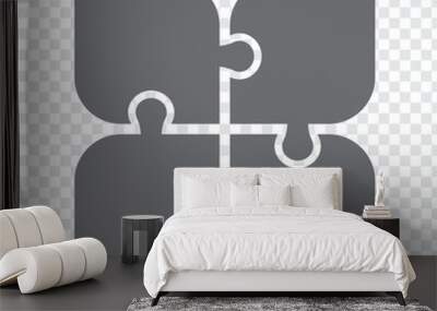 Simple icon puzzle in gray. Simple icon puzzle of the four elements  for your design. EPS10. Wall mural