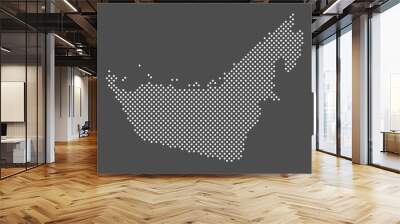 UAE map dot on gray background.  Dotted map of United Arab Emirates. Vector eps10. Wall mural