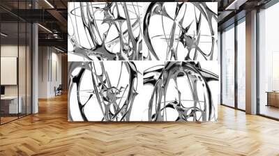 Sleek and minimalistic metallic render. Great for website design and advertisements Wall mural