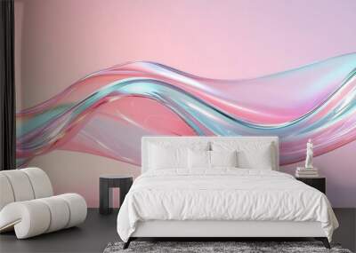 Abstract holographic patterns, futuristic, vibrant colors, 3D rendering Wall mural