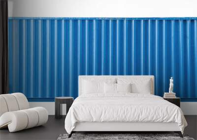 Blue Shipping Container Isolated on Transparent Background Wall mural