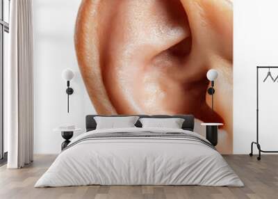 Human Ear Closeup Isolated on Transparent Background Wall mural