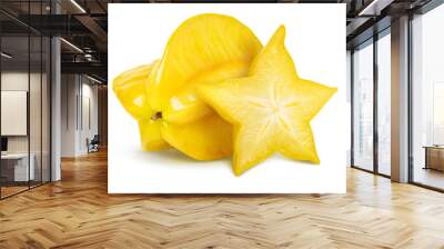 Carambola star fruit isolated Wall mural