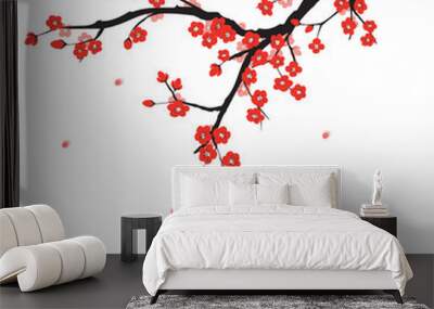 Plum blossom in Chinese painting style Wall mural