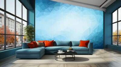 Polygonal light blue background Wall mural