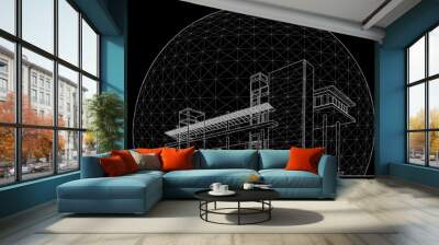 Richard Buckminster Fuller • Montreal Biosphere • Montreal, Quebec, Canada - Negative Wall mural