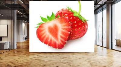 Strawberry isolated on white Wall mural