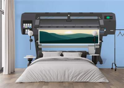  Large format full color latex printer plotter. Vector illustration Wall mural