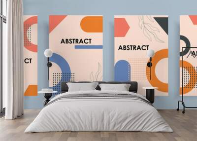 Modern abstract cover set, minimal design. Colorful geometric background. Wall mural