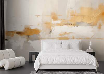 Abstract Golden Marble Texture, Luxury White and Gold, Chic Background Design Wall mural