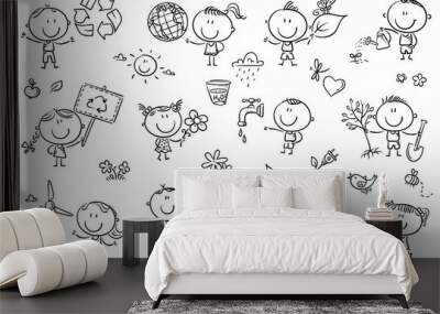 Eco kids set Wall mural