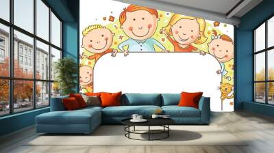 Happy Family Frame Wall mural