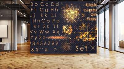 Sparkling Gold Alphabet Wall mural