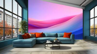 Colorful horizontal abstract waves Wall mural