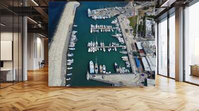 A small seaport. Blue beautiful bay. Cyprus. Resort. Mediterranean Sea. Transportation. Vacation Wall mural