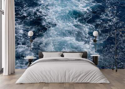 Background shot of aqua sea water surface. Red sea. Blue ocean water texture background. Surface of the sea. Wall mural