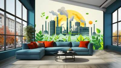 green factory designed to minimize environmental impact Wall mural