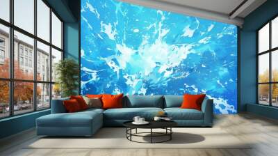 Water explosion effect in anime style background Wall mural