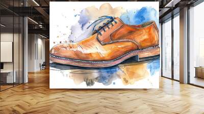 watercolor illustration of shoes Wall mural