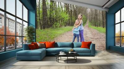 Sisters walk in the park
 Wall mural