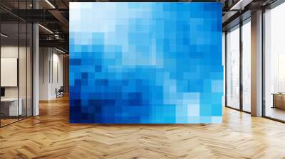 Pixel background. Abstract blue template for presentation Wall mural